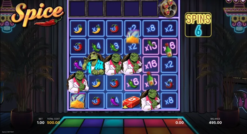 Spice Super Free Spins with position multipliers and special symbols on the 6×6 grid