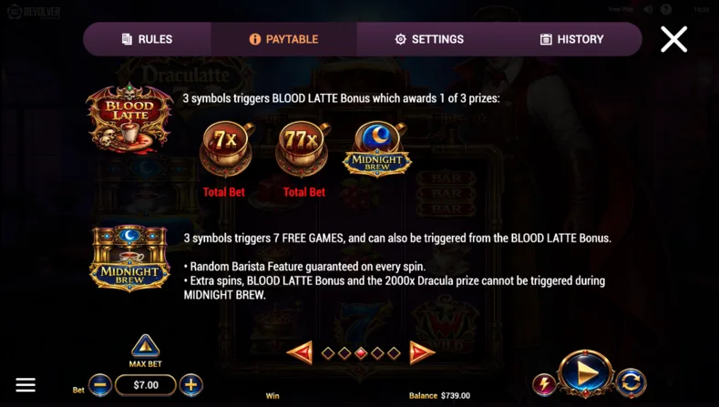 Draculatte 7s Blood Latte Bonus.