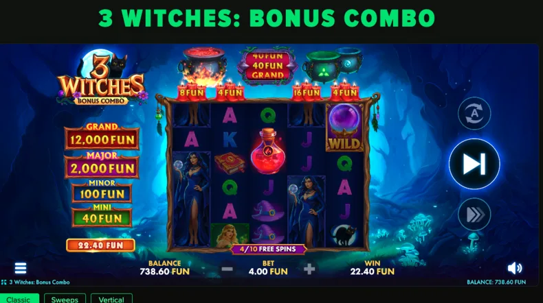 3 Witches: Bonus Combo Jackpot Bonus with Red Candles and jackpots