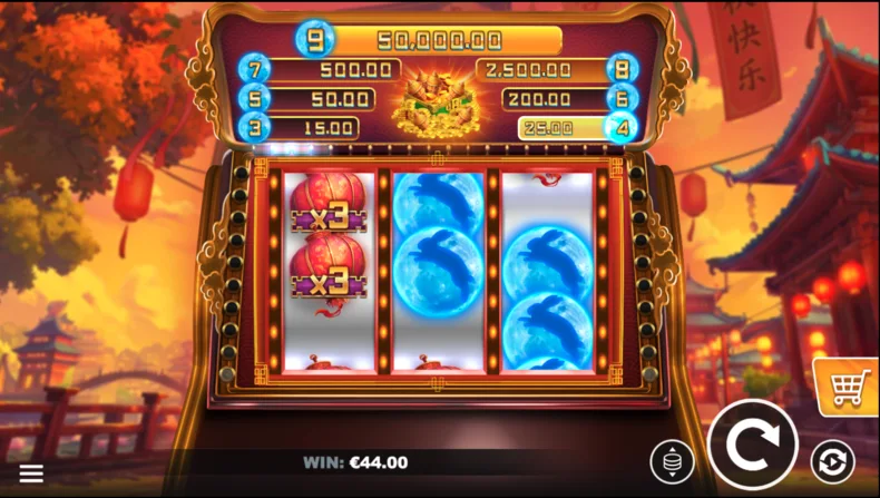 Moonburst Express CASHPOT Tower awarding a Level 5 instant prize after collecting five CASHPOT symbols.