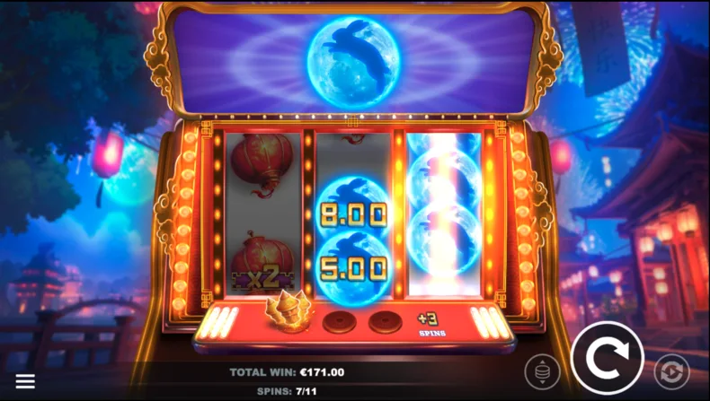 Free Spins round showing Extra Spins collection, multiplier symbols and CASHPOT symbols during the bonus.