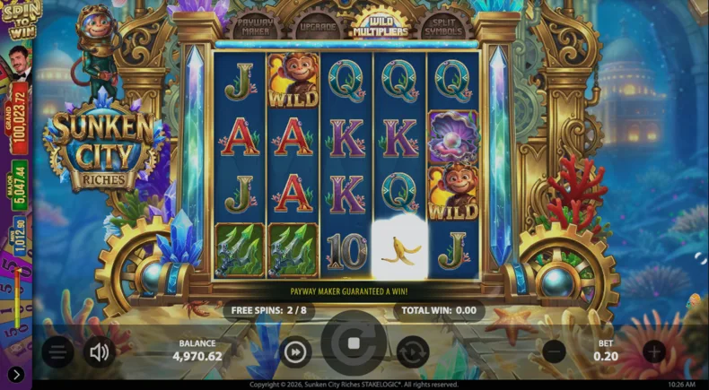 Sunken City Riches Free Spins with Payway Maker feature active