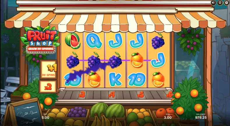 Fruit Shop Grand Re-Opening winning Re-Spins
