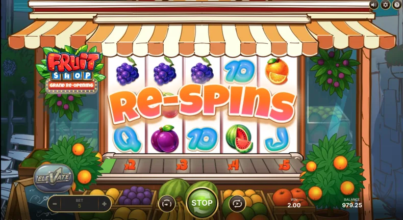 Fruit Shop Grand Re-Opening Re-Spins trigger