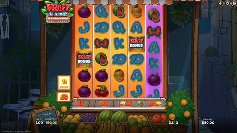 Fruit Shop Grand Re-Opening Orchard Spins feature
