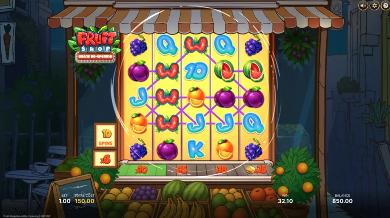 Fruit Shop Grand Re-Opening Flavor Meter progression during Bonus Spins