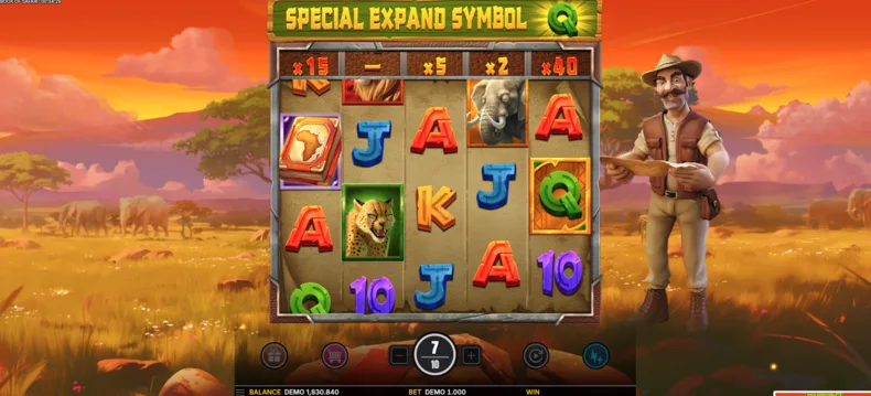 Multiplier reels during Book of Safari Free Games
