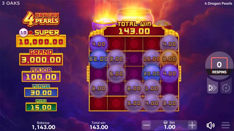 4 Dragon Pearls Super Bonus Game