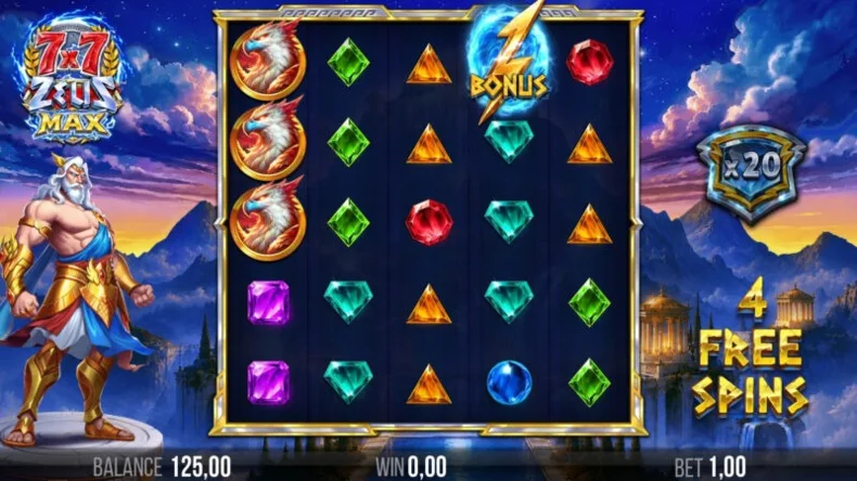 7 X 7 Zeus Max Divine free spins