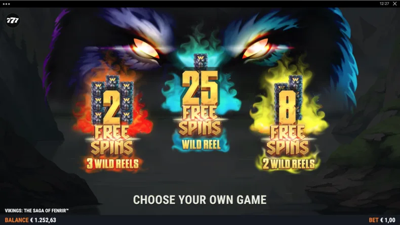 Vikings The Saga of Fenrir Free spins choice