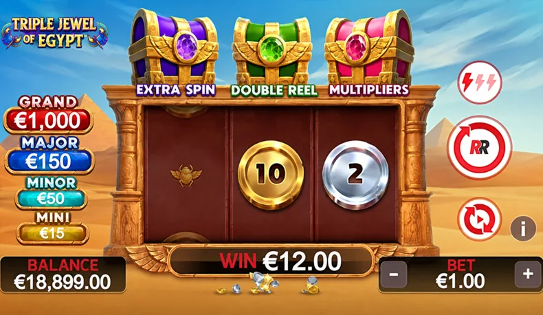Triple Jewel of Egypt Egyptian coins Base game