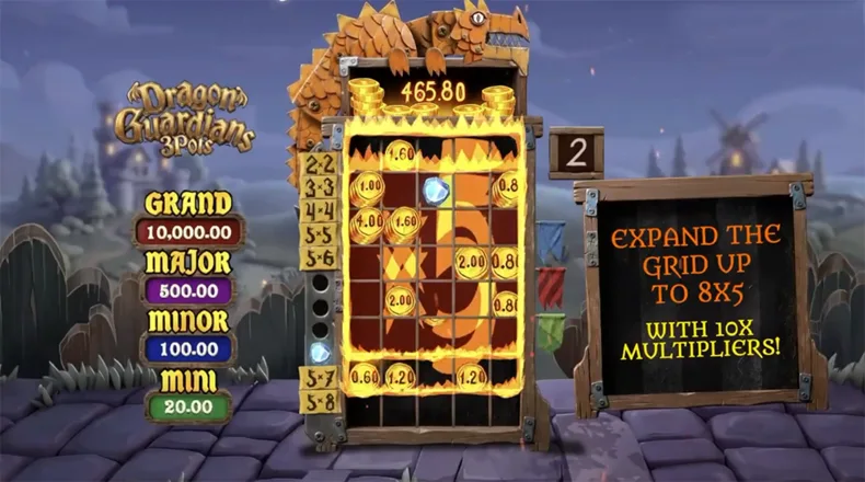 Dragon Guardians 3 Pots Super Bonus Expanded 8×5 Grid