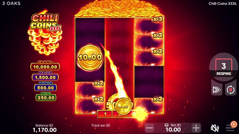 Chili Coins XXXL Bonus Game Sticky Multiplier Cells