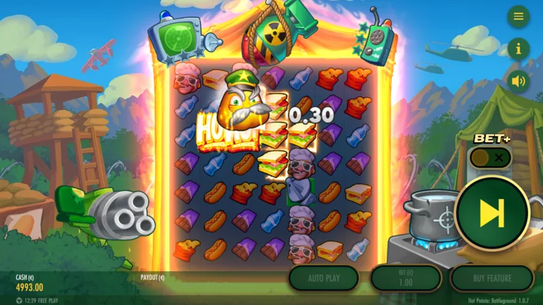 Hot Potato Battleground Feature Symbol Activation