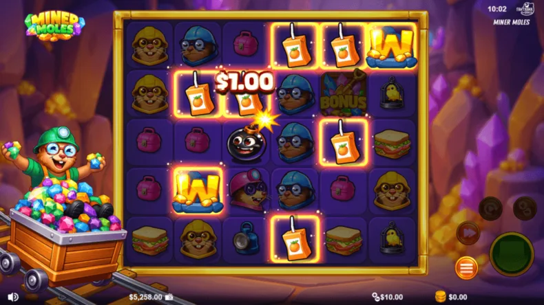 Miner Moles Bomb Feature