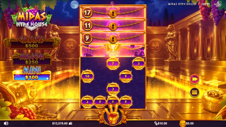 Midas Hype Hous Bonus Game, Unlockable Levels