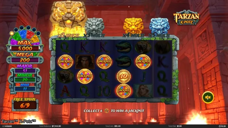 Tarzan Collector Multipliers Jackpot Feature