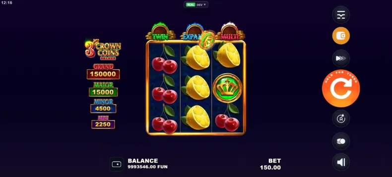 3 Crown Coins Deluxe Base Gameplay