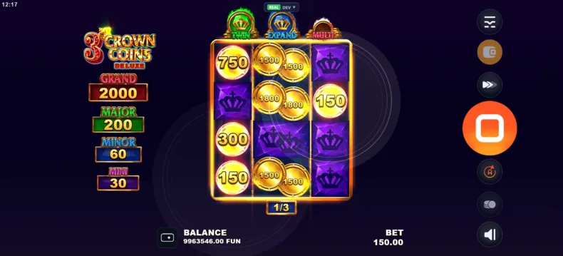 3 Crown Coins Deluxe Bonus Game - Coin Collection