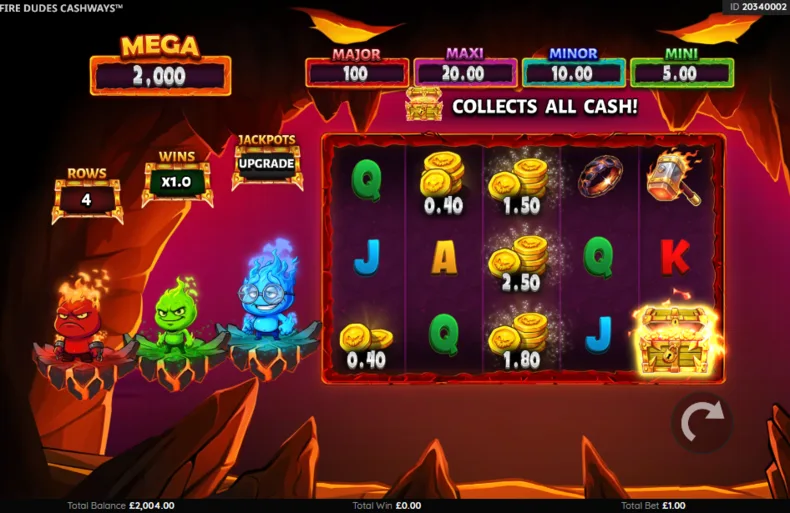 Fire Dudes Blazing Chest, Cash Collect