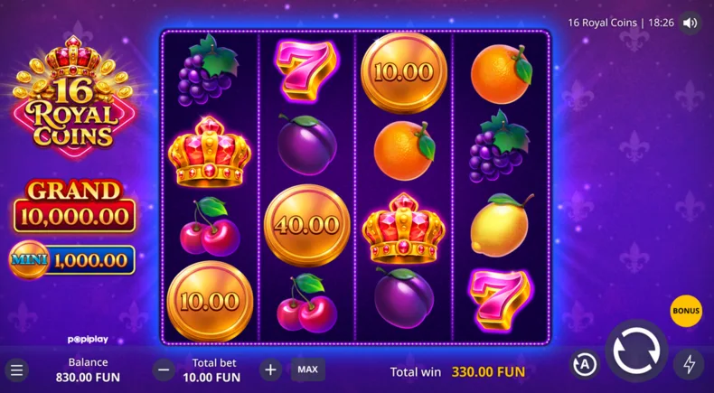 16 Royal Coins Base Gameplay
