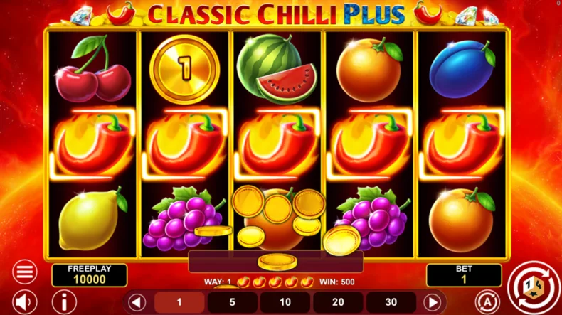 Classic Chilli Plus Five Chilli Symbols 500× Win