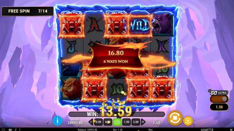Triple Beasts of Fortune Upgrade Free Spins in Action