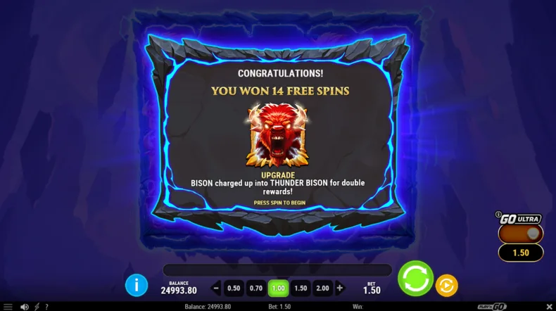 Triple Beasts of Fortune Upgrade Free Spins Trigger